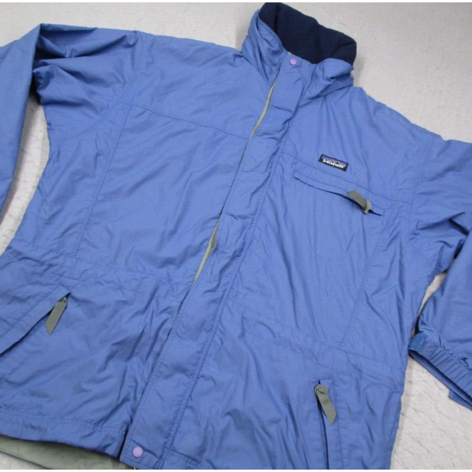 Patagonia VINTAGE Patagonia Jacket Women M Blue Travel Guide Full Zip Hood Pockets Size M / US 6-8 / IT 42-44 - 2 Thumbnail