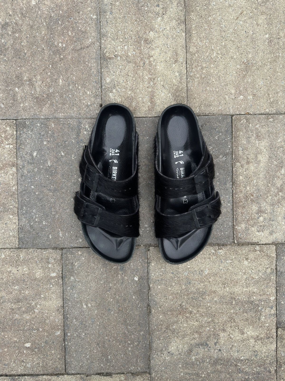 BIRKENSTOCK × RickOwens ボストン フォイルレザー黒 41 Rick Owens Arizona Smooth Leather in Color Amalfi Black