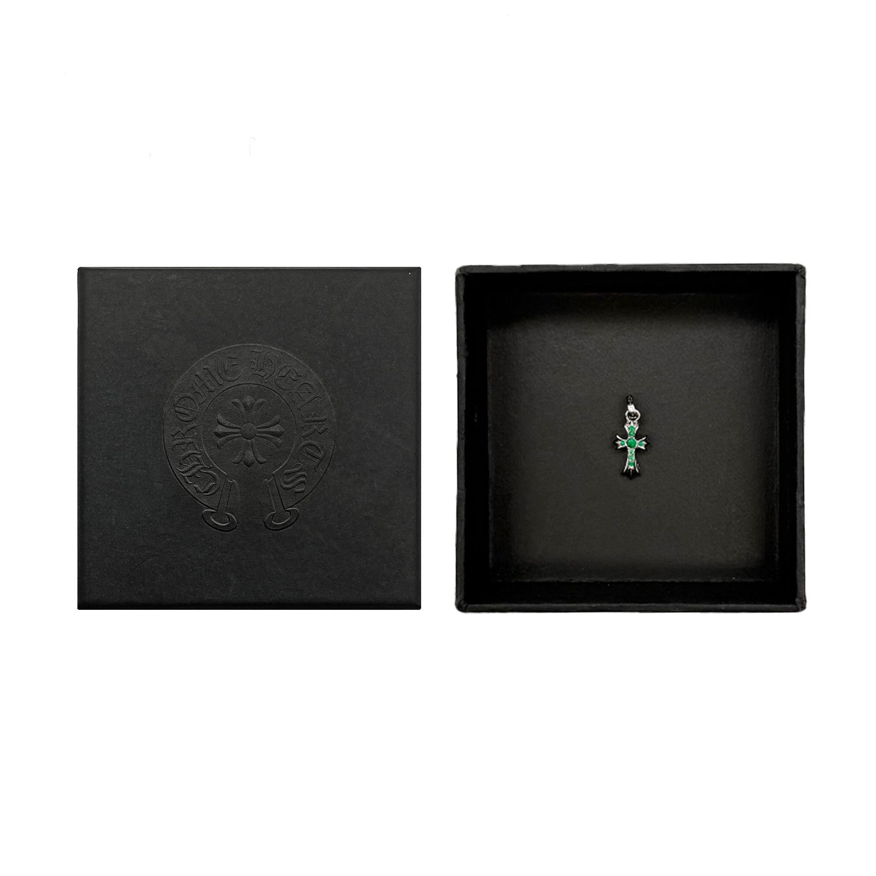 Chrome Hearts Chrome Hearts White Gold Emerald Babyfat Cross Charm Pendant Size ONE SIZE - 4 Thumbnail