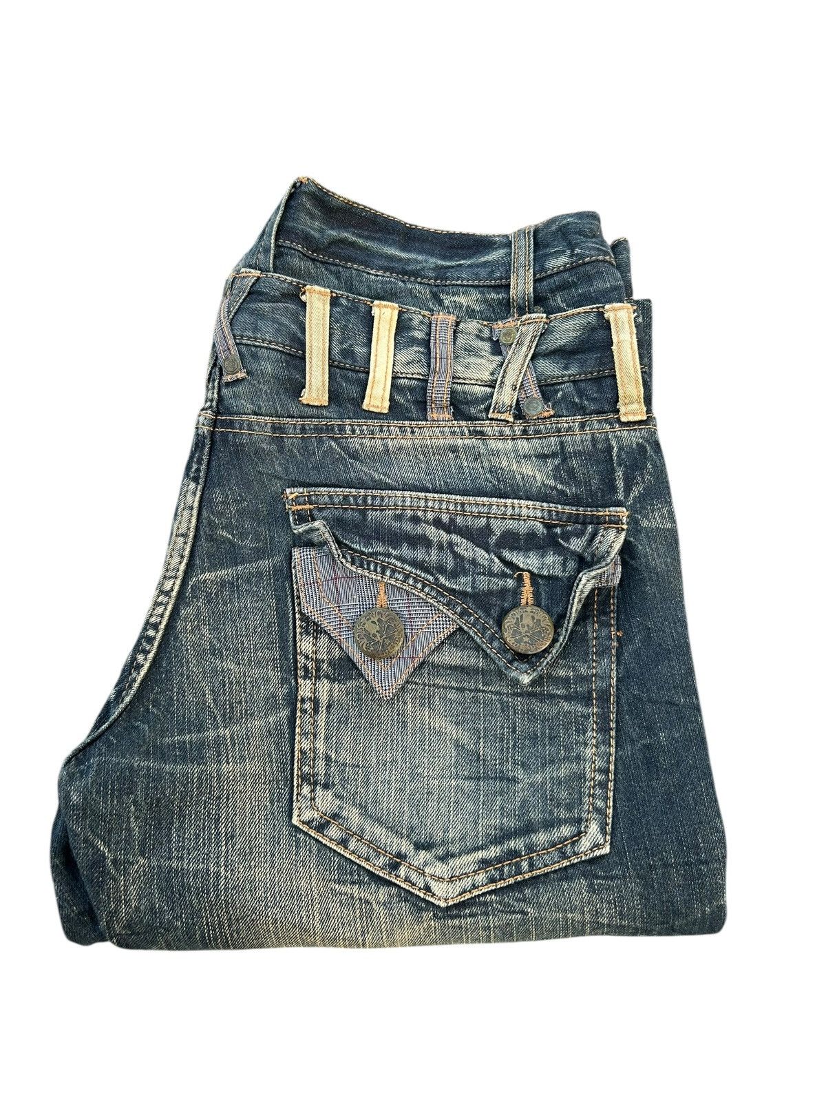 Japanese Brand × Kapital × Vintage Double Waist Skull Japanese Punk Style Denim Jeans Size US 33 - 7 Thumbnail