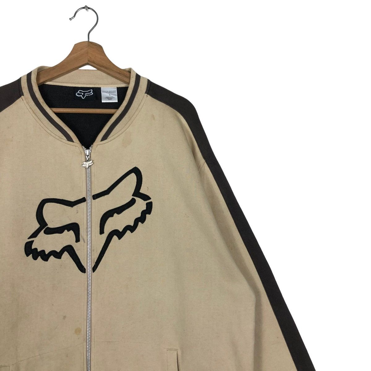 Japanese Brand 🔥Rich Brown - 90’s Bomber Jacket Fox Racing Big Logo Size US L / EU 52-54 / 3 - 6 Thumbnail