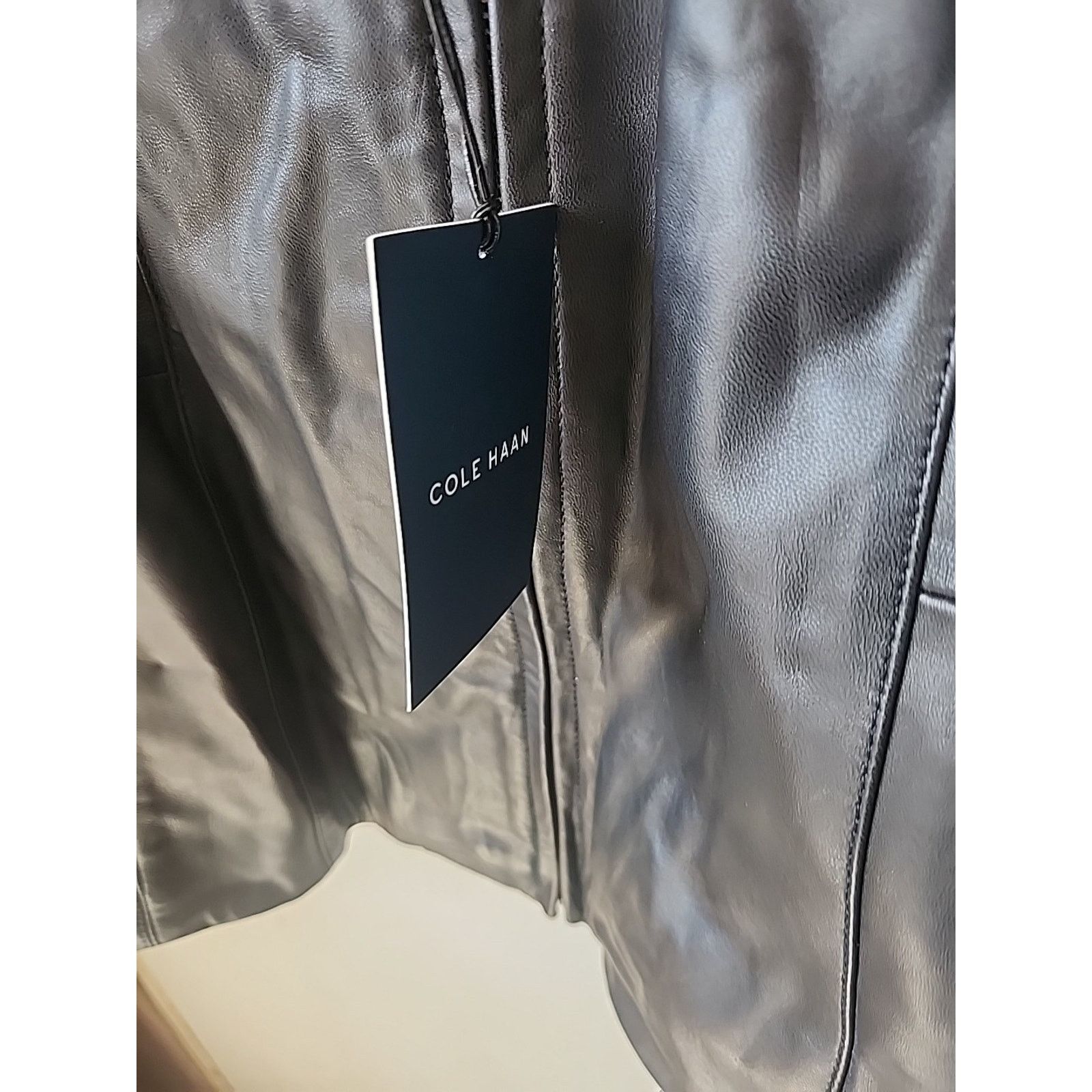 Cole Haan Cole Haan Women's Black Lambskin Leather Jacket Size 3X NWT Size 3XL / US 20-22 - 3 Thumbnail