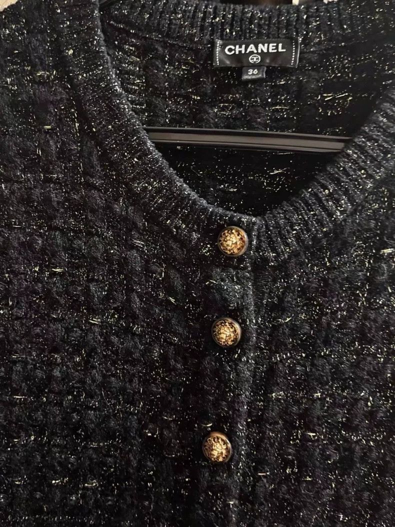 Chanel Chanel Metropolitan Series Black and Gold Knitted Dress Size XS / US 0-2 / IT 36-38 - 2 Thumbnail