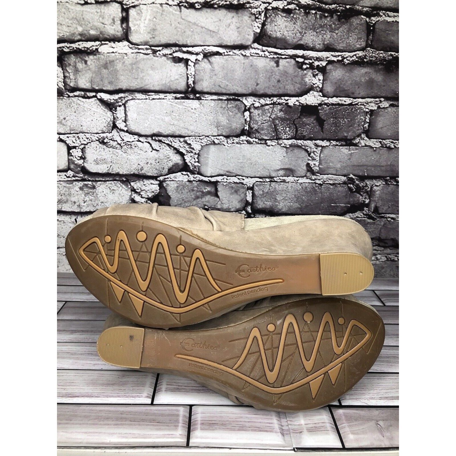 Other Earthies Santo Taupe Suede Leather Ankle Wedge Booties Women Size US 10 / IT 40 - 19 Thumbnail