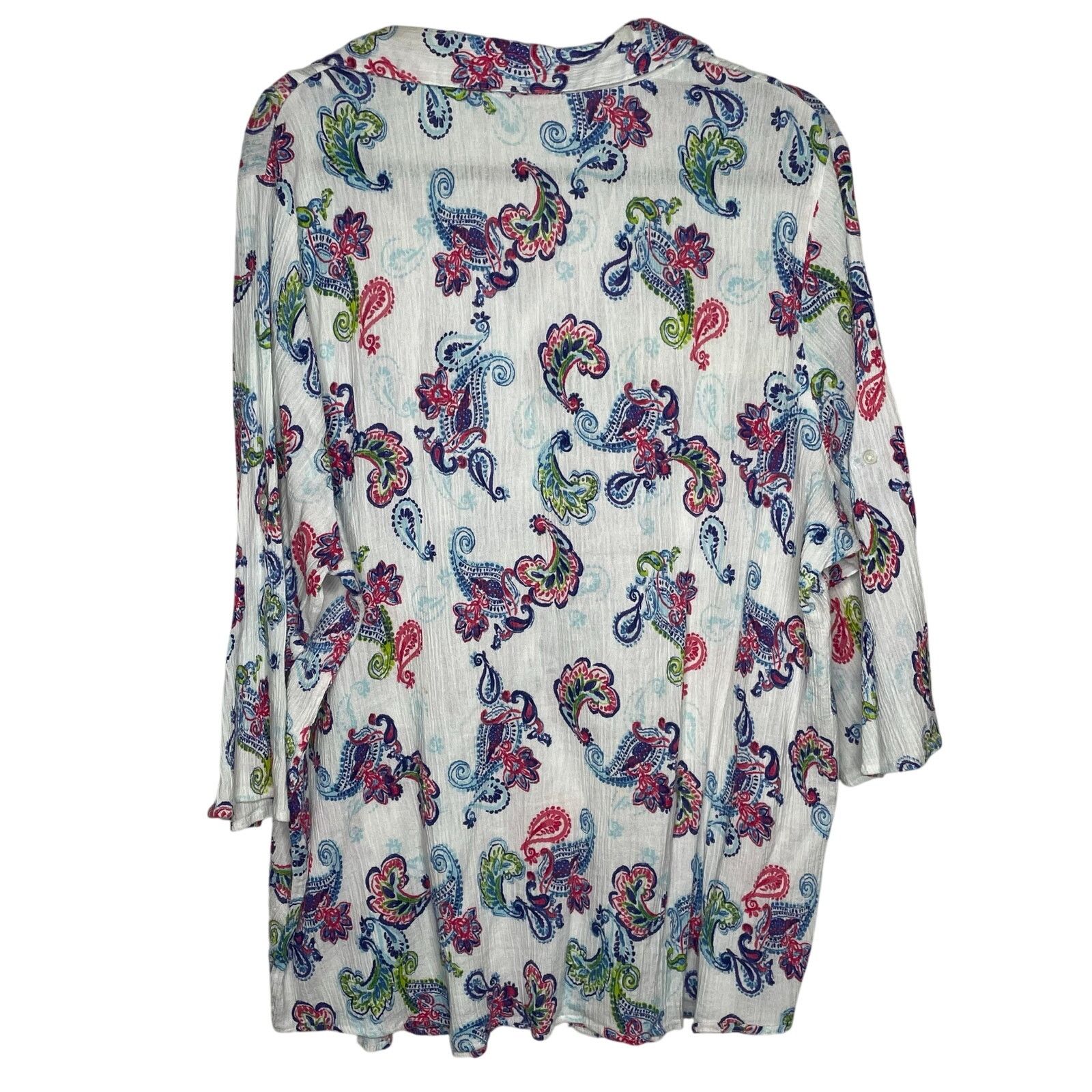 Other Woman Within Paisley Cotton Blouse Size XXL / US 16-18 / IT 52-54 - 3 Thumbnail