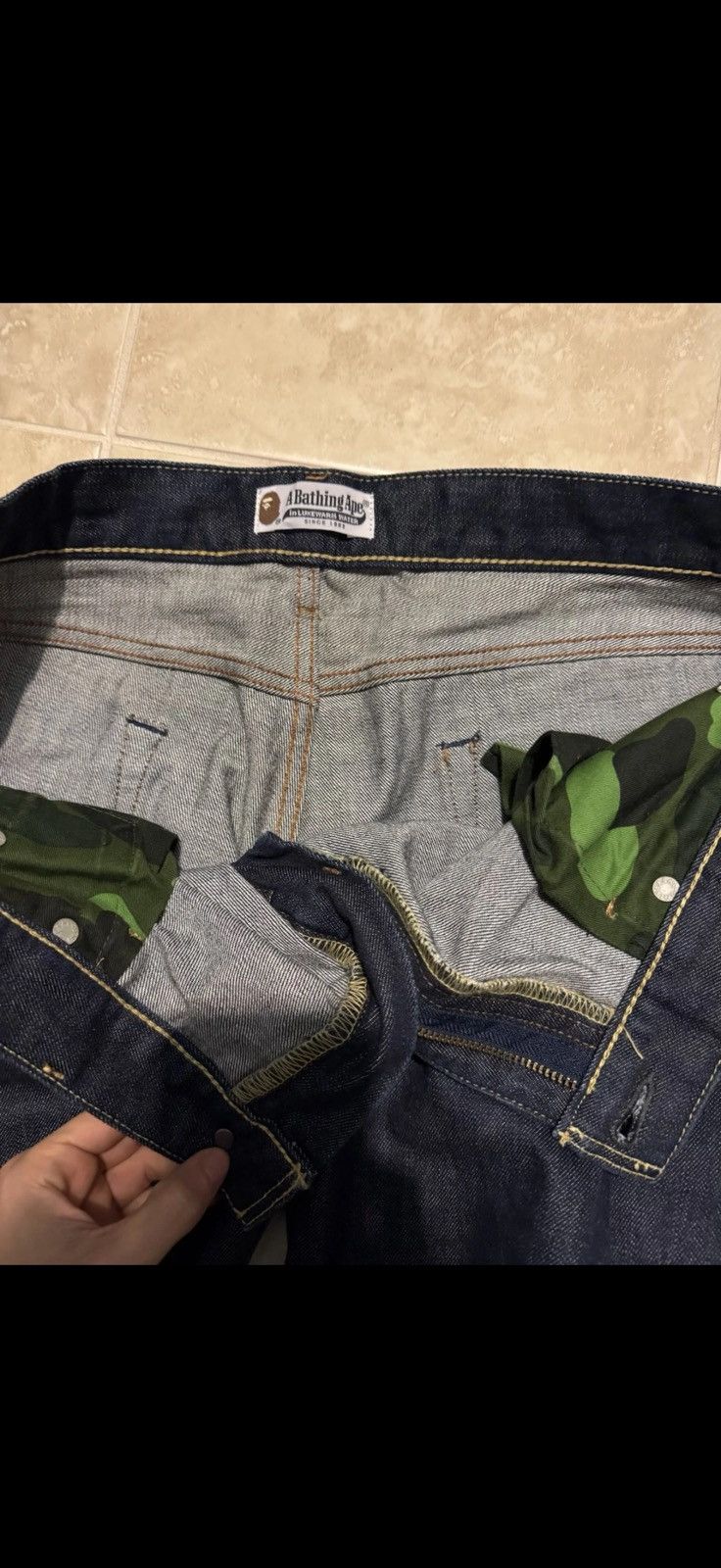 Bape denim pants sz xl