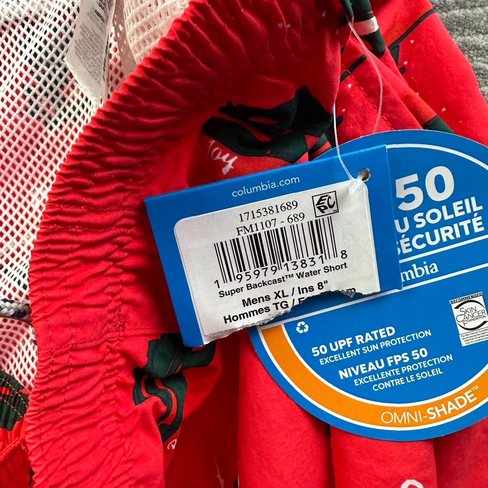 Vintage Columbia PFG Shorts Mens Extra Large Red Christmas Festive Holiday Fishing Size US 36 / EU 52 - 4 Thumbnail