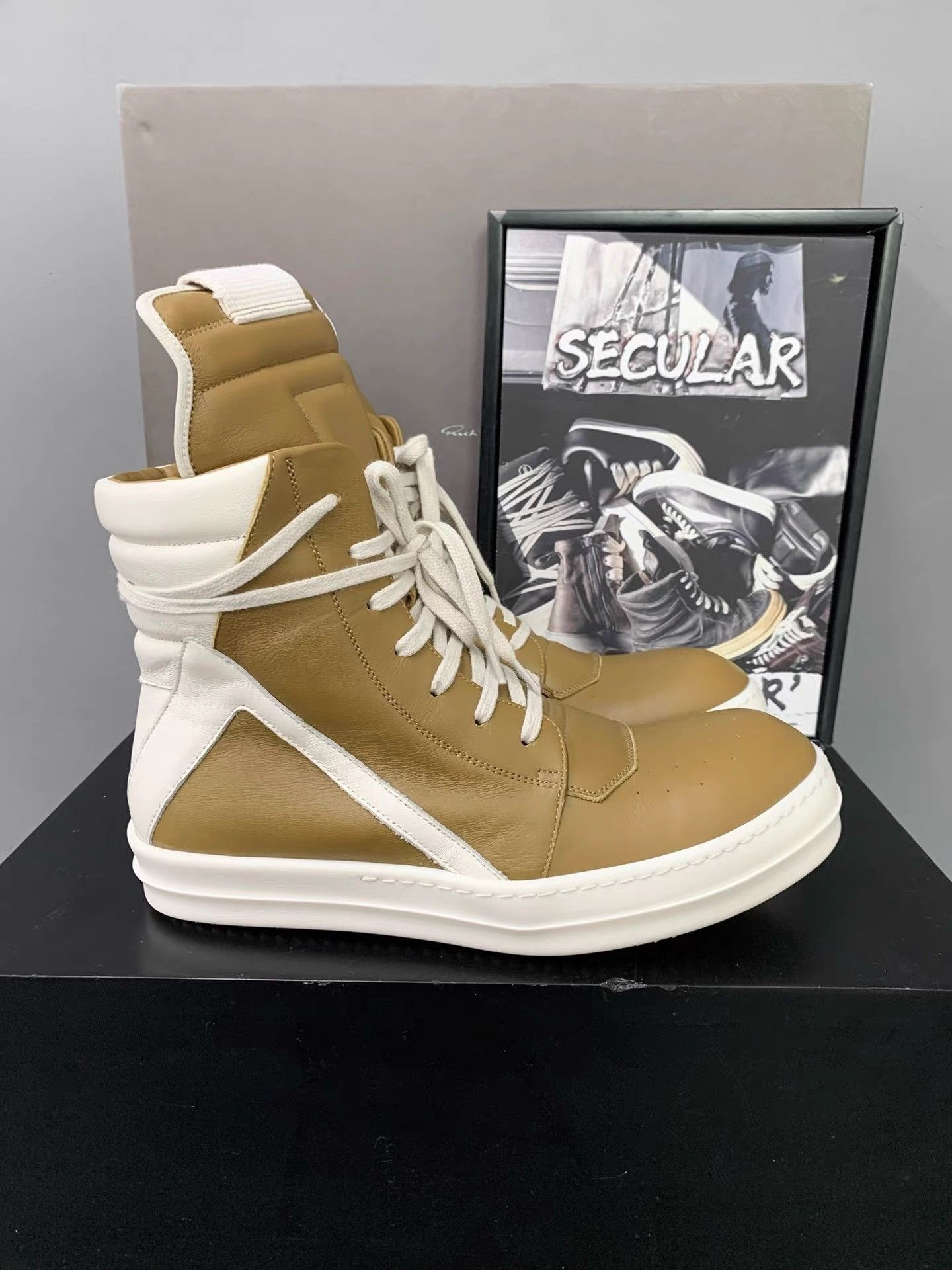 Rick Owens Rick Owens Ginger Inverted Triangle Geobasket K34 Size US 7 / EU 40 - 2 Thumbnail