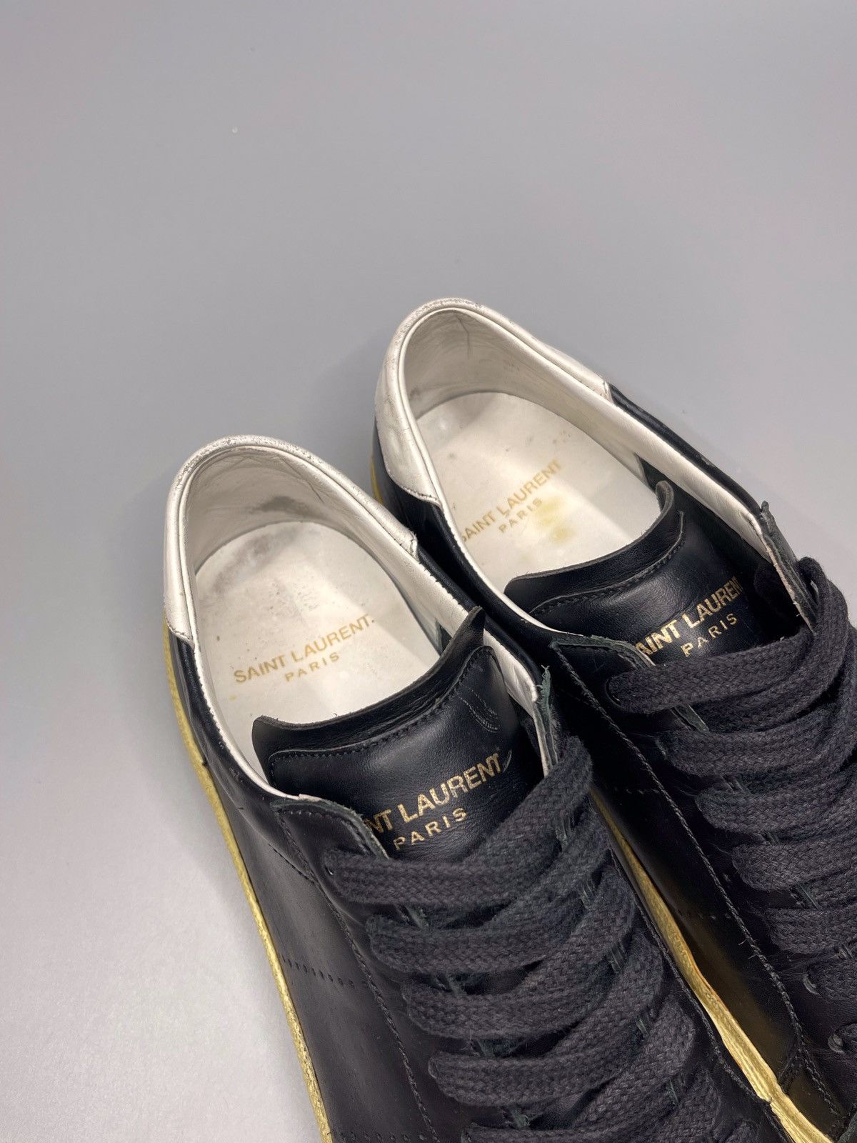 Saint Laurent Paris Saint Laurent Paris Leather Low-Top Sneakers SL/06 Size US 8.5 / IT 38.5 - 5 Thumbnail