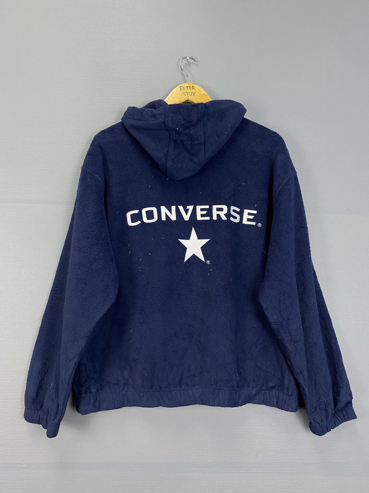 Converse × Vintage Vintage Converse Streetwear Fleece Hoodie Size US L / EU 52-54 / 3 - 8 Thumbnail