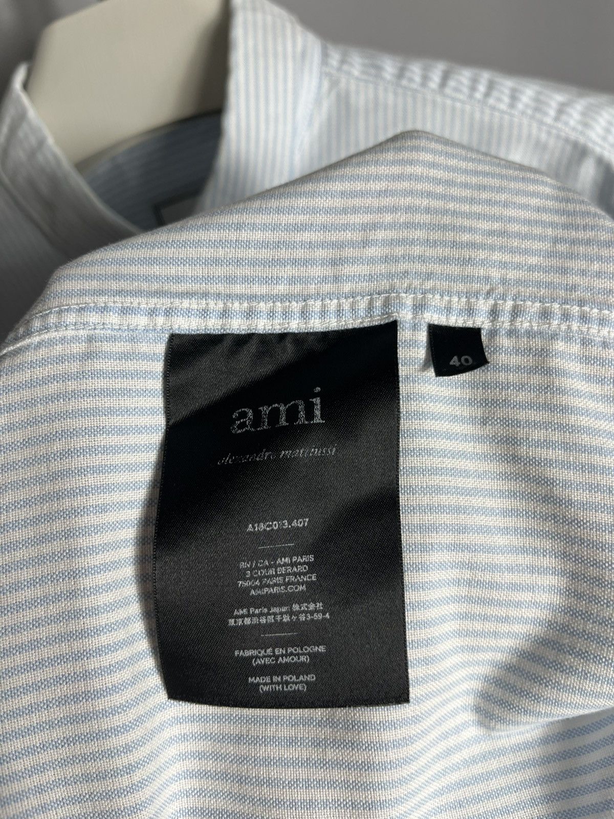 AMI Ami Shirt Button Down Striped Mens Blue Long Sleeve Size US S / EU 44-46 / 1 - 9 Thumbnail