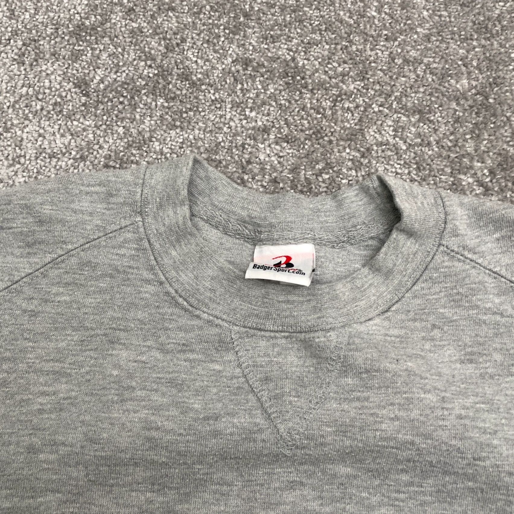 Vintage Badger Sport Sweatshirt Unisex Small Gray Crew John Carroll Baseball Size US S / EU 44-46 / 1 - 3 Thumbnail