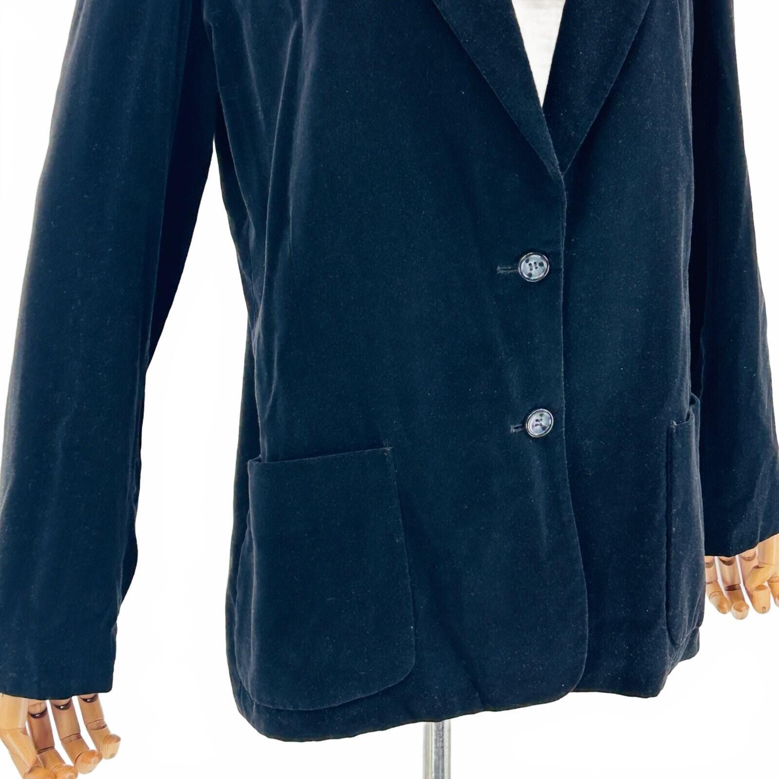 Vintage 70s Sears Black Cotton Velvet Blazer Jacket, Women's (Size Xxl) — image 3 of 6