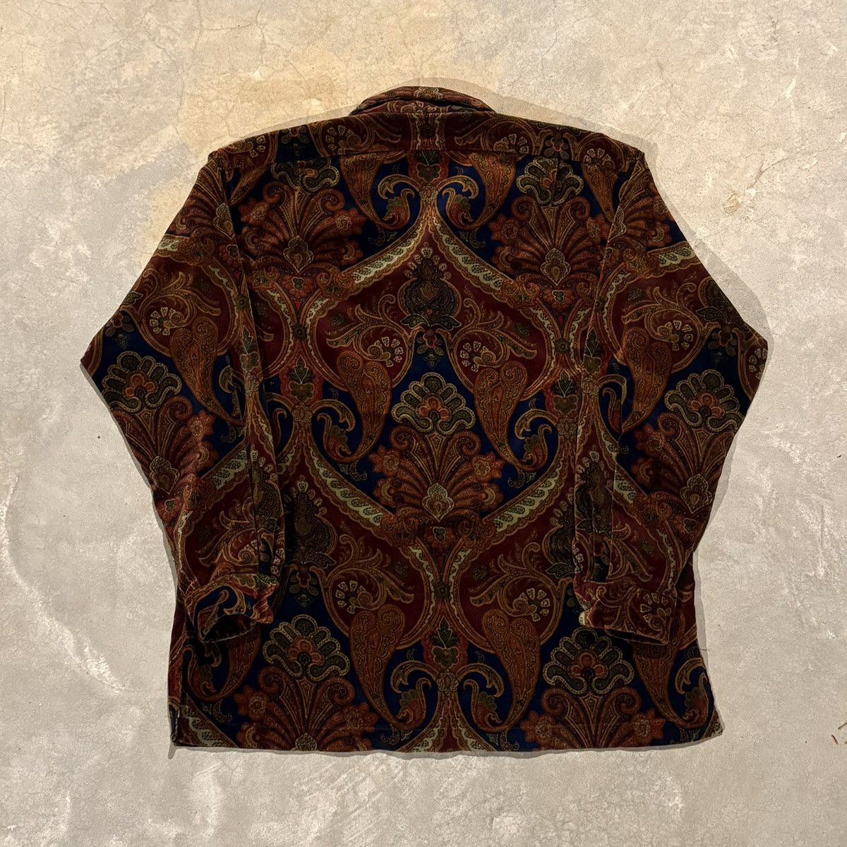 Polo Ralph Lauren Vtg 1990s Polo Ralph Lauren Velvet Paisley Button Up Shirt Size US L / EU 52-54 / 3 - 9 Thumbnail