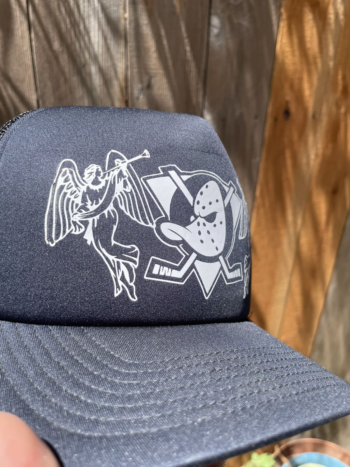 Other Mighty ducks x Angel trumpet trucker hat custom made Size ONE SIZE - 3 Thumbnail