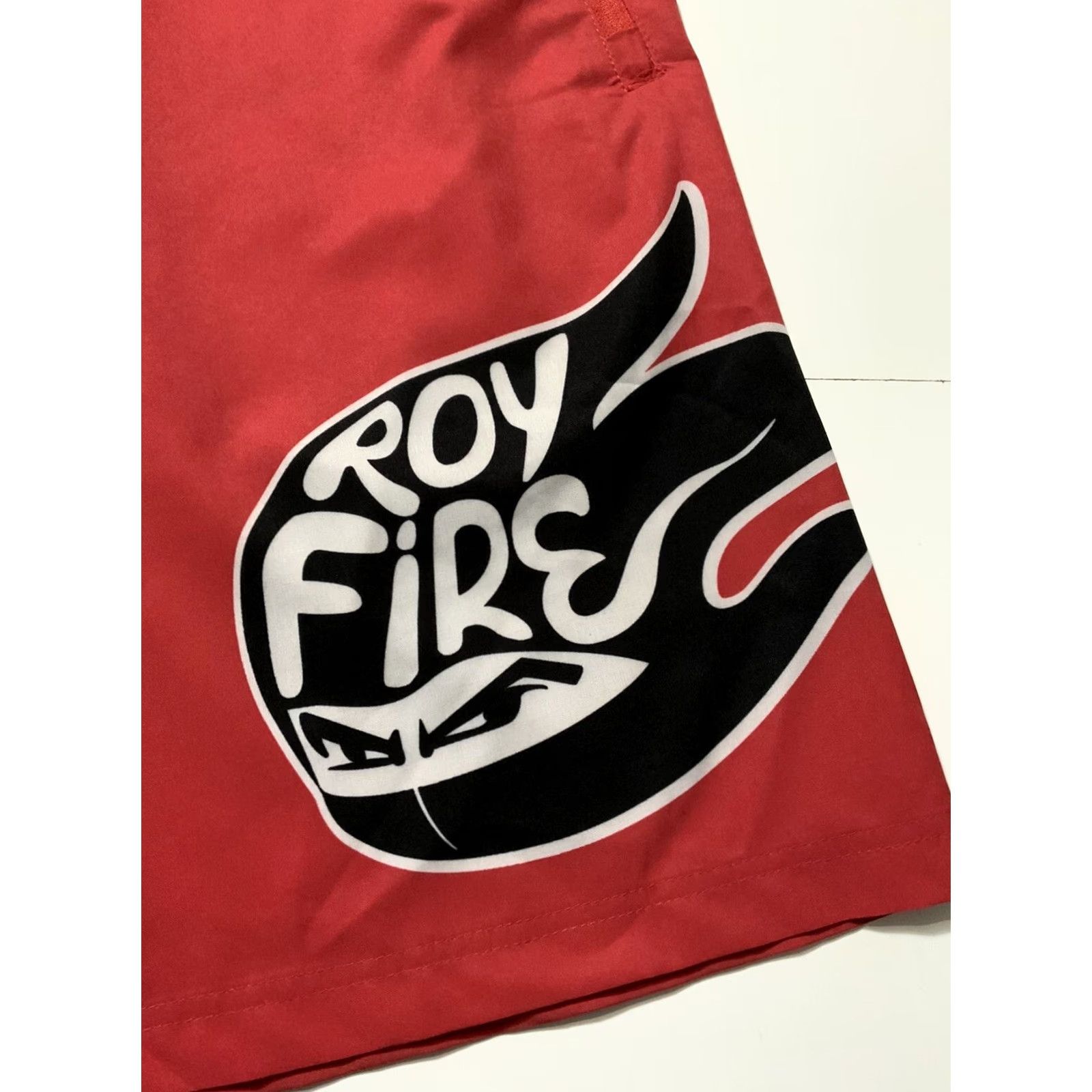 Vintage Roy Fire MMA Bodybuilding Ninja Gym Workout Samurai Black Red Shorts Sz. L Mens Size US 33 - 6 Thumbnail