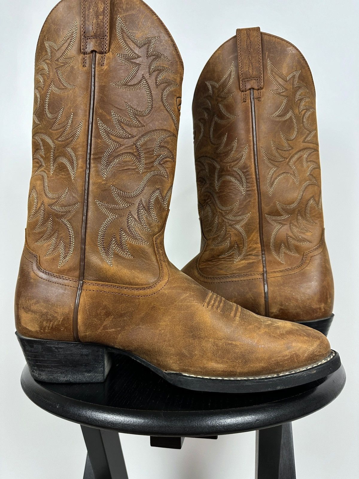 Ariat Ariat Brown Cowboy Western Leather Boots Size US 8.5 / EU 41-42 - 18 Thumbnail