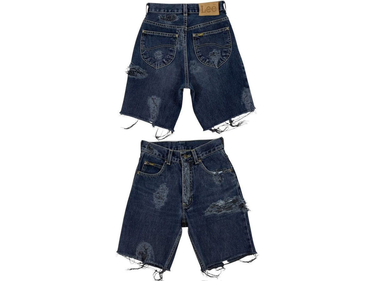 Lee 🔥LASTDROP🔥 Vintage 90s Lee USA Made Distressed Denim Shorts Size 26" / US 2 / IT 38 - 1 Thumbnail