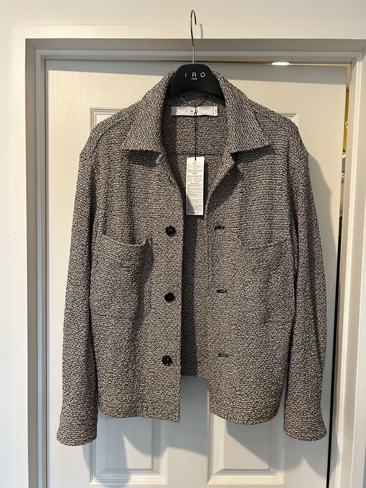 image of Iro Paris Tweed Jacket / Shirt in Black, Men's (Size Small)