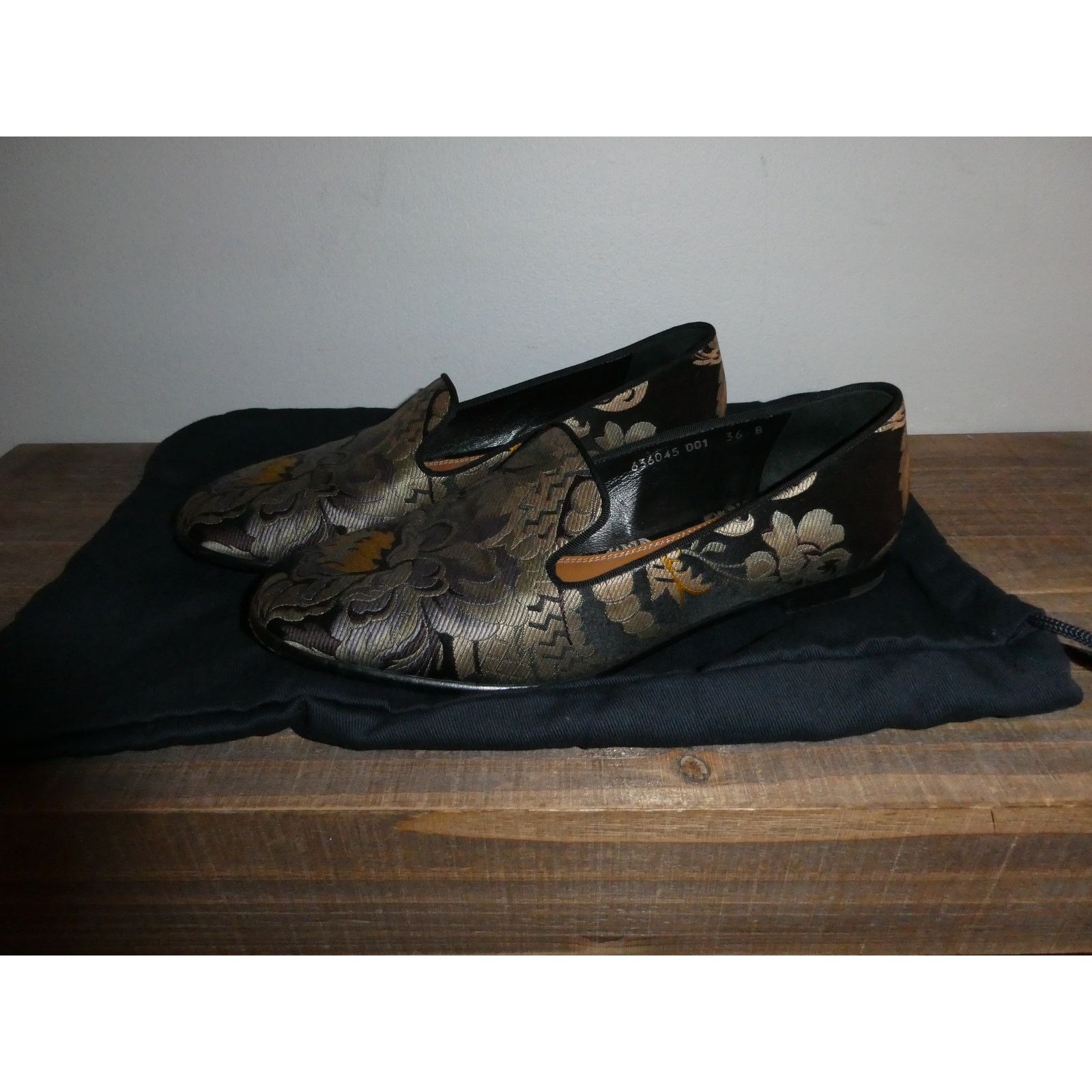 RALPH LAUREN Purple Label Collection jacquard flat shoe, (6)