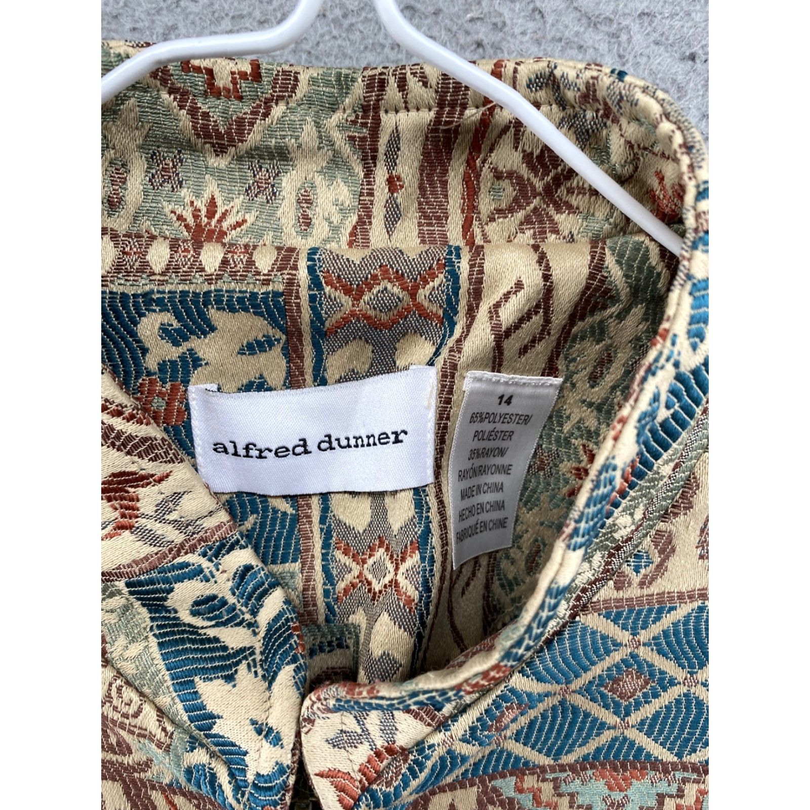 Vintage VINTAGE Alfred Dunner Women's Paisley Tapestry Floral Full Zip Blazer Jacket Size 14 Size XL / US 12-14 / IT 48-50 - 2 Thumbnail