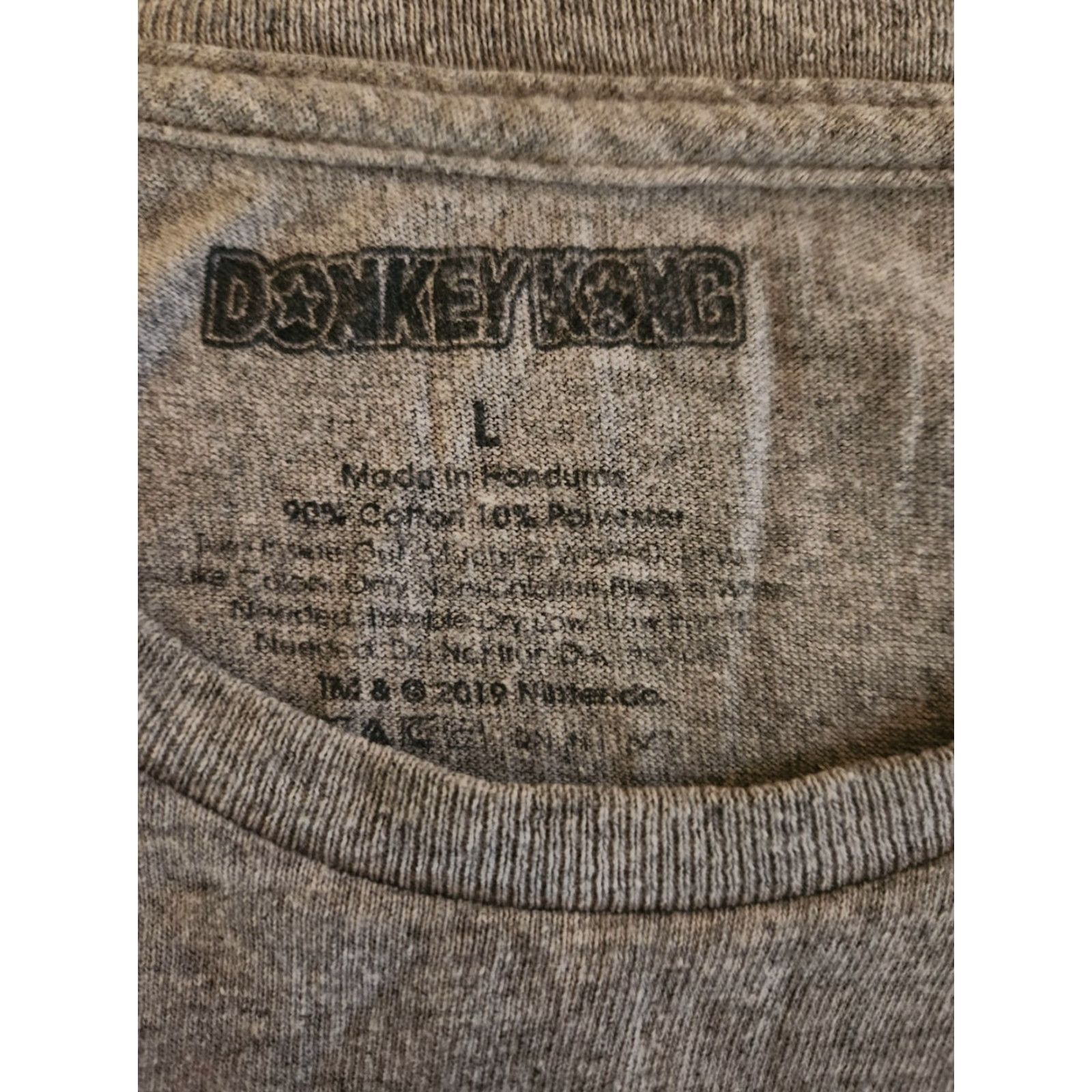 Nintendo Nintendo Donkey Kong Graphic T-Shirt Adult L Gray Cotton Blend Crew Neck Short Sleeve Logo Retro Video Games Men Womens Unisex Size US L / EU 52-54 / 3 - 2 Thumbnail