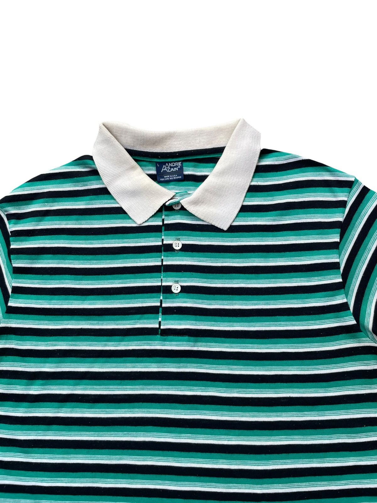 Vintage Vintage Andre Alain Stripes Polo Tshirt Size US M / EU 48-50 / 2 - 3 Thumbnail
