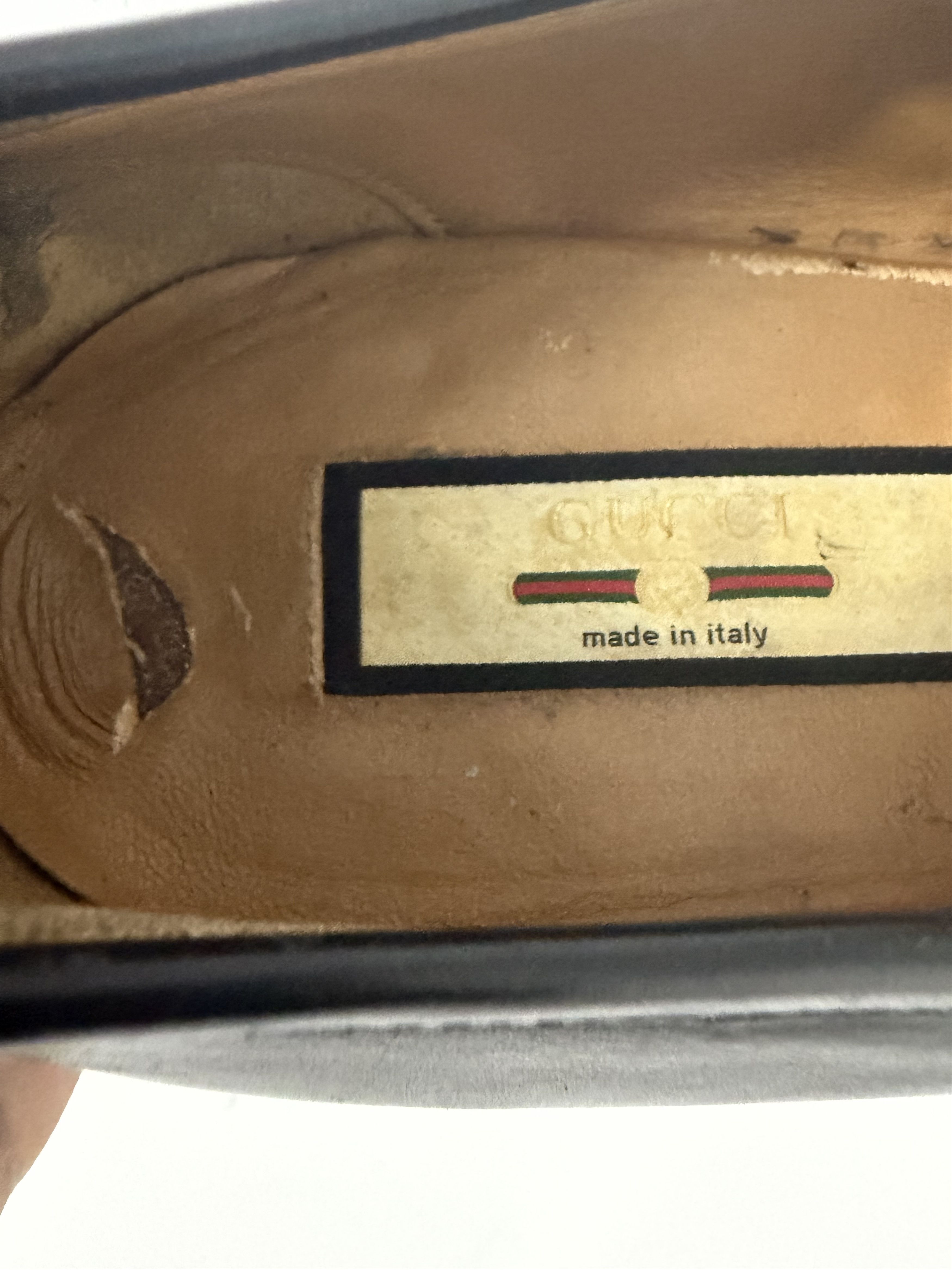 Gucci Gucci Black Leather Web GG Detailed Tassel Loafers Size US 10 / EU 43 - 8 Thumbnail