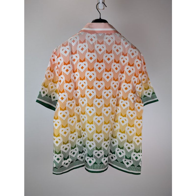 Casablanca o1rshd1 Gradient Heart Monogram Short-Sleeve Shirt in Multi Size US L / EU 52-54 / 3 - 11 Thumbnail