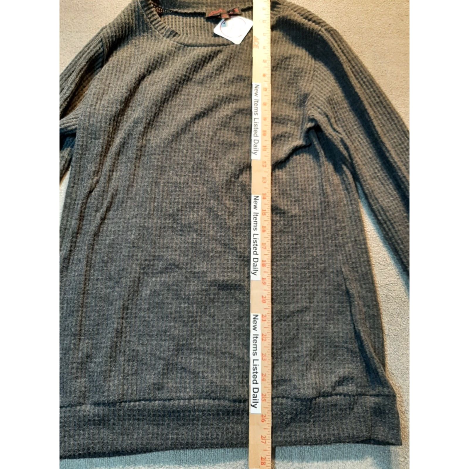 Vintage Sheila Rose Shirt Women's XL Gray Long Sleeve NEW Shirt Pink Rose Casual Women Basic T-Shirt Size XL / US 12-14 / IT 48-50 - 3 Thumbnail