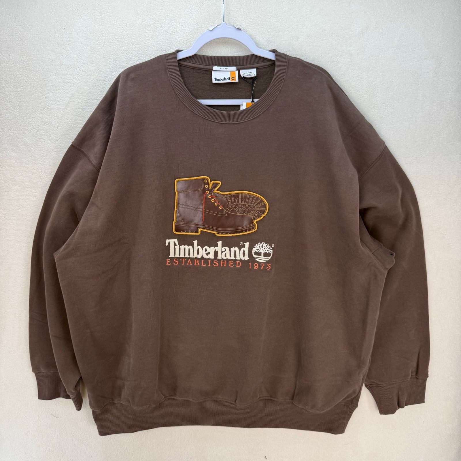 Timberland TIMBERLAND MEN'S 2XL VINTAGE Y2K HIPPOP OVERSIZED MOCHA CREW Size US XXL / EU 58 / 5 - 1 Thumbnail