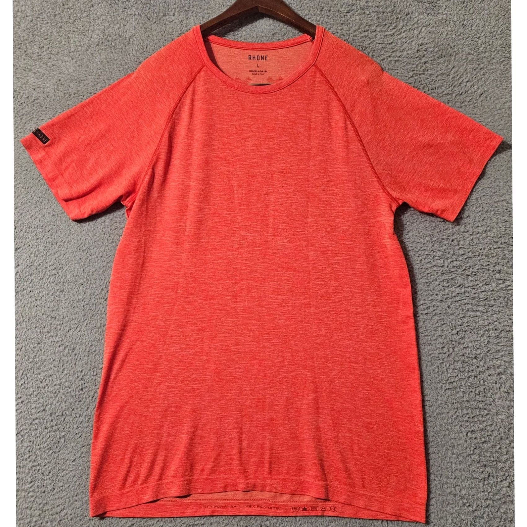 Rhone Rhone Shirt Men's Large Orange Performance Short Sleeve Made in Italy Size US L / EU 52-54 / 3 - 2 Thumbnail