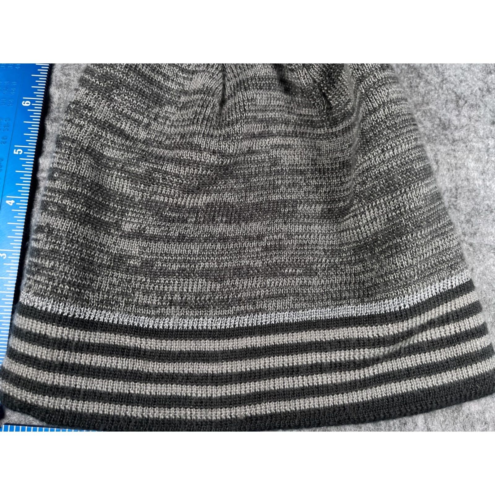 Tek Gear Tek Gear Beanie Toque Adult One Size Gray Stripe Knit Acrylic Polyester Winter Stocked Size ONE SIZE - 2 Thumbnail
