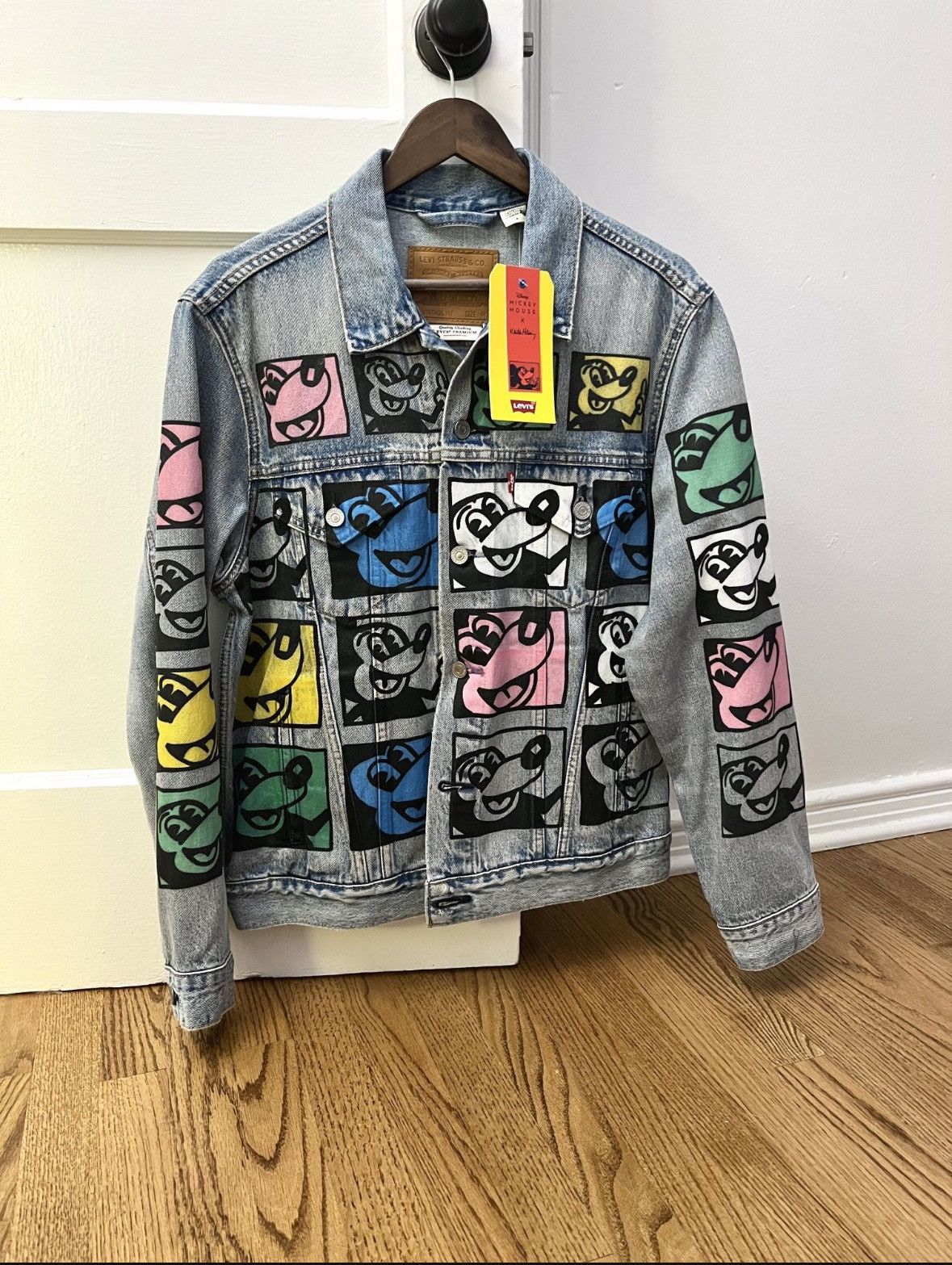image of Levis Premium NWT Keith Haring Disney Mickey Jacket Mens M in Blue (Size Medium)