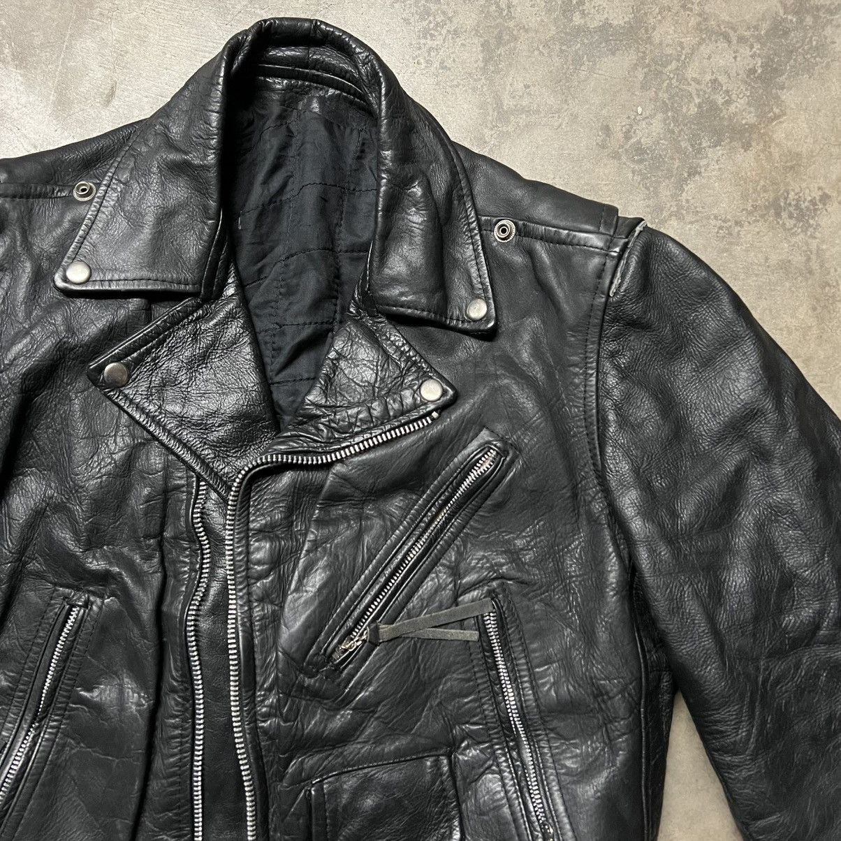 Vintage Vintage 80’s 🇺🇸 Motorcycle Black Leather Jacket Size US M / EU 48-50 / 2 - 1 Thumbnail