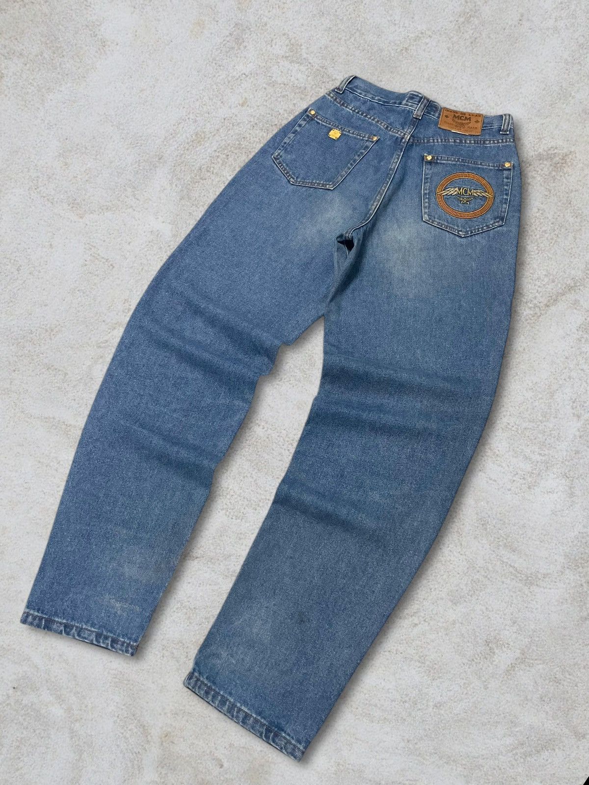 MCM MCM Embroidery Logo High Waist Gold Plate Button Blue Jeans Size 28" / US 6 / IT 42 - 9 Thumbnail
