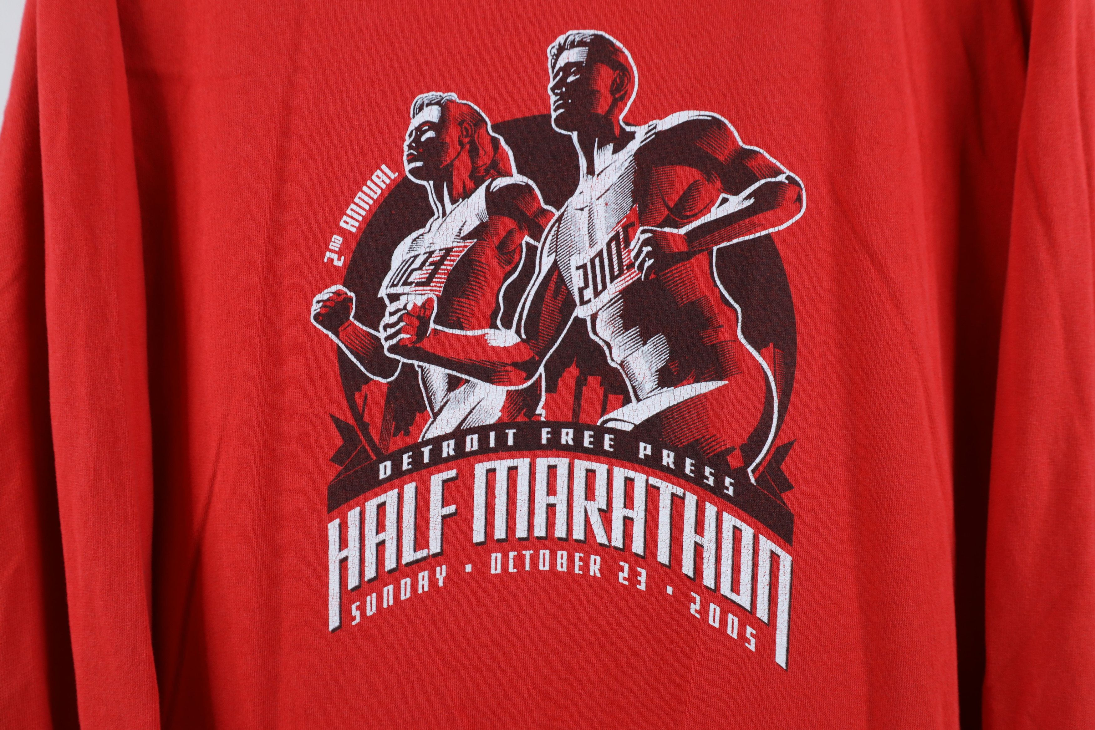 Vintage Vintage Y2K 2005 Press Half Marathon Long Sleeve T-Shirt Size US L / EU 52-54 / 3 - 4 Thumbnail