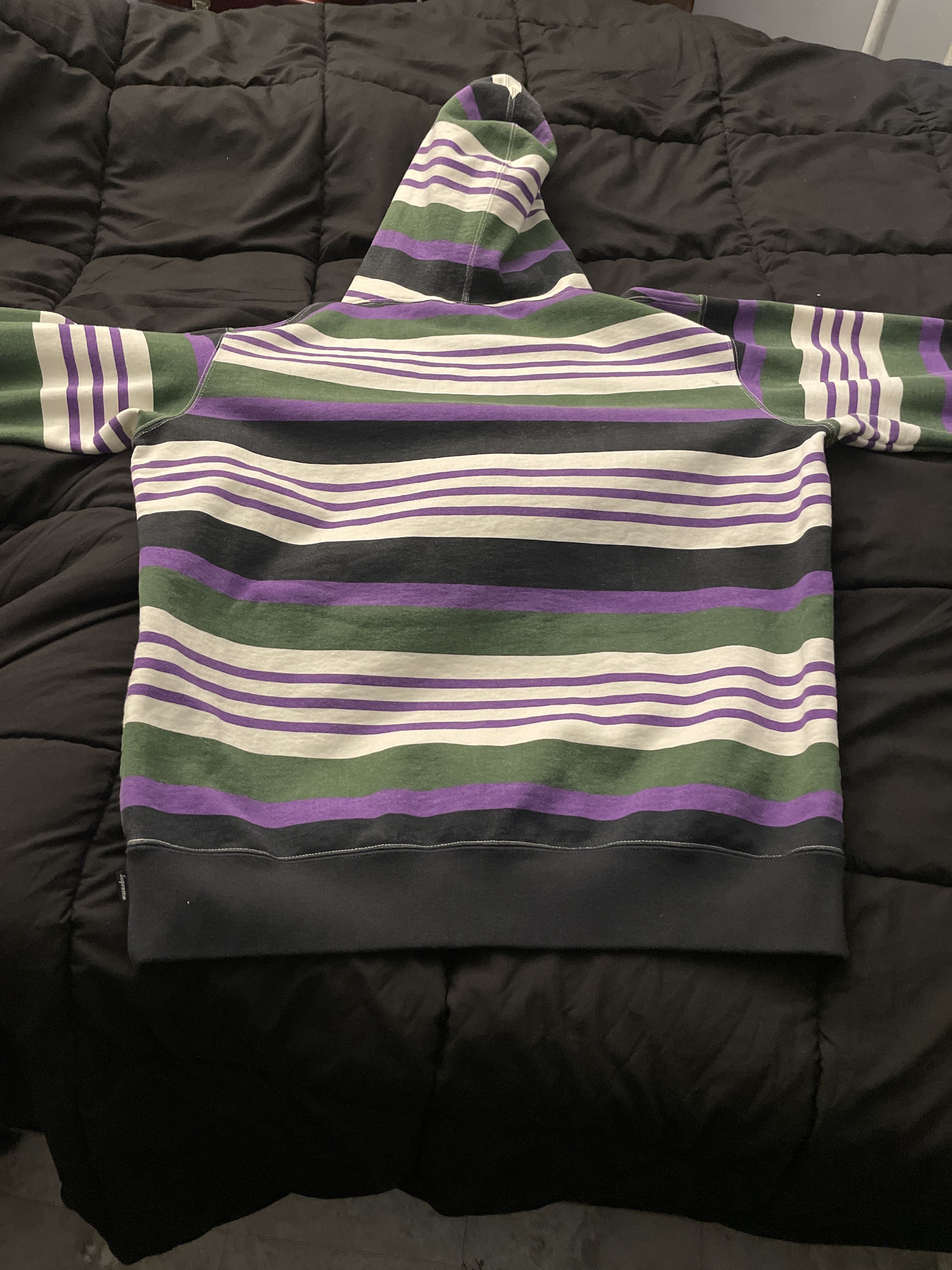 Supreme Supreme Striped Hooded Sweatshirt Size US M / EU 48-50 / 2 - 3 Thumbnail