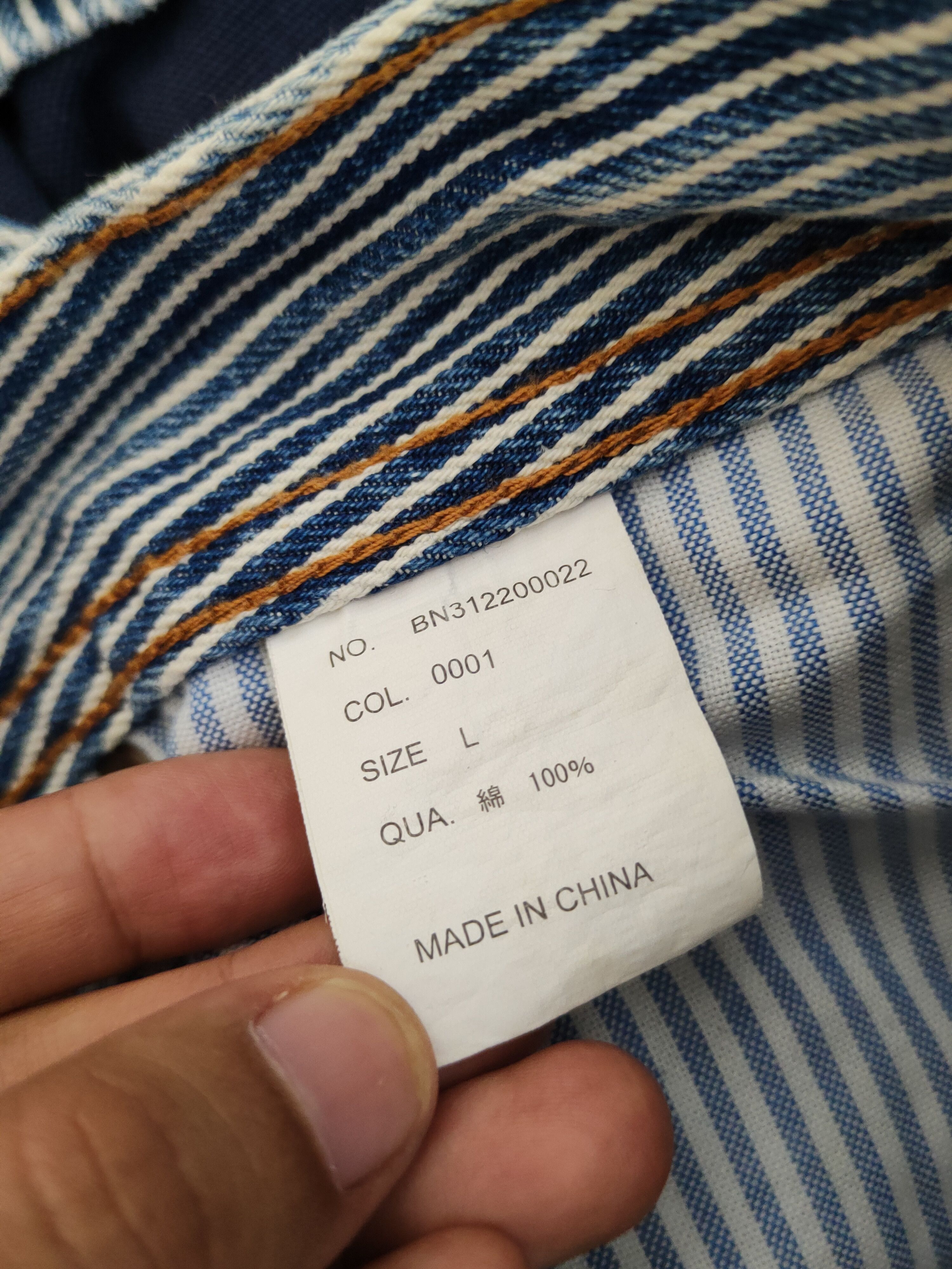 Japanese Brand Back Number Blue Stripe Distressed Ripped denim Jeans #W1590 Size US 34 / EU 50 - 14 Thumbnail