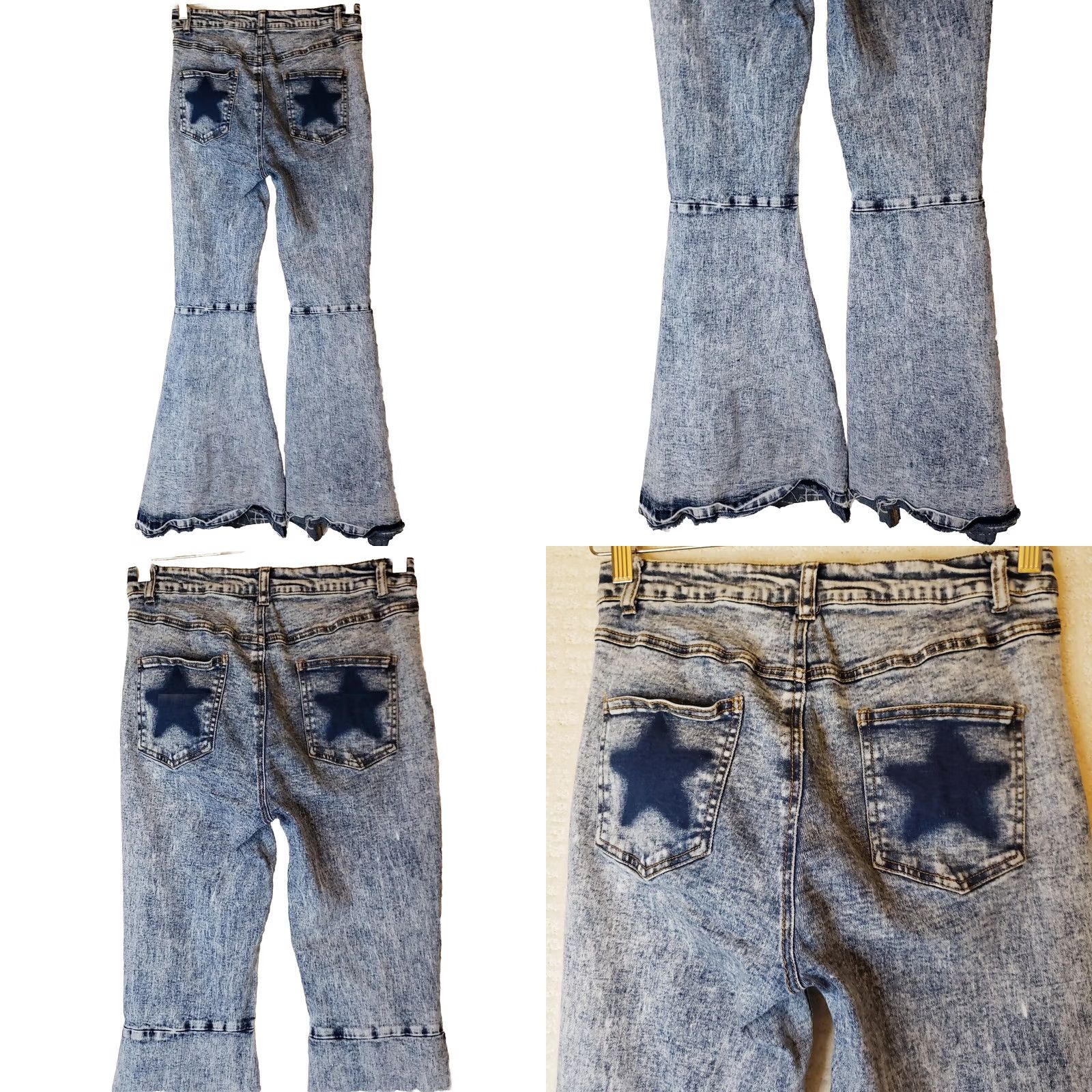 Denime Peach Love California Flare Denim Jeans Blue SZ M STARS! Size 32" / US 10 / IT 46 - 8 Thumbnail
