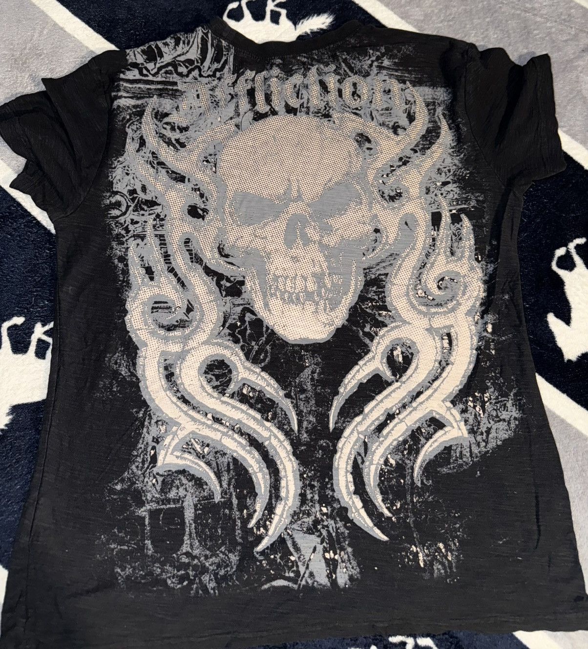 Affliction × Vintage Vintage Y2K Affliction T shirt M Big Cross Skull MMA Size US M / EU 48-50 / 2 - 1 Thumbnail