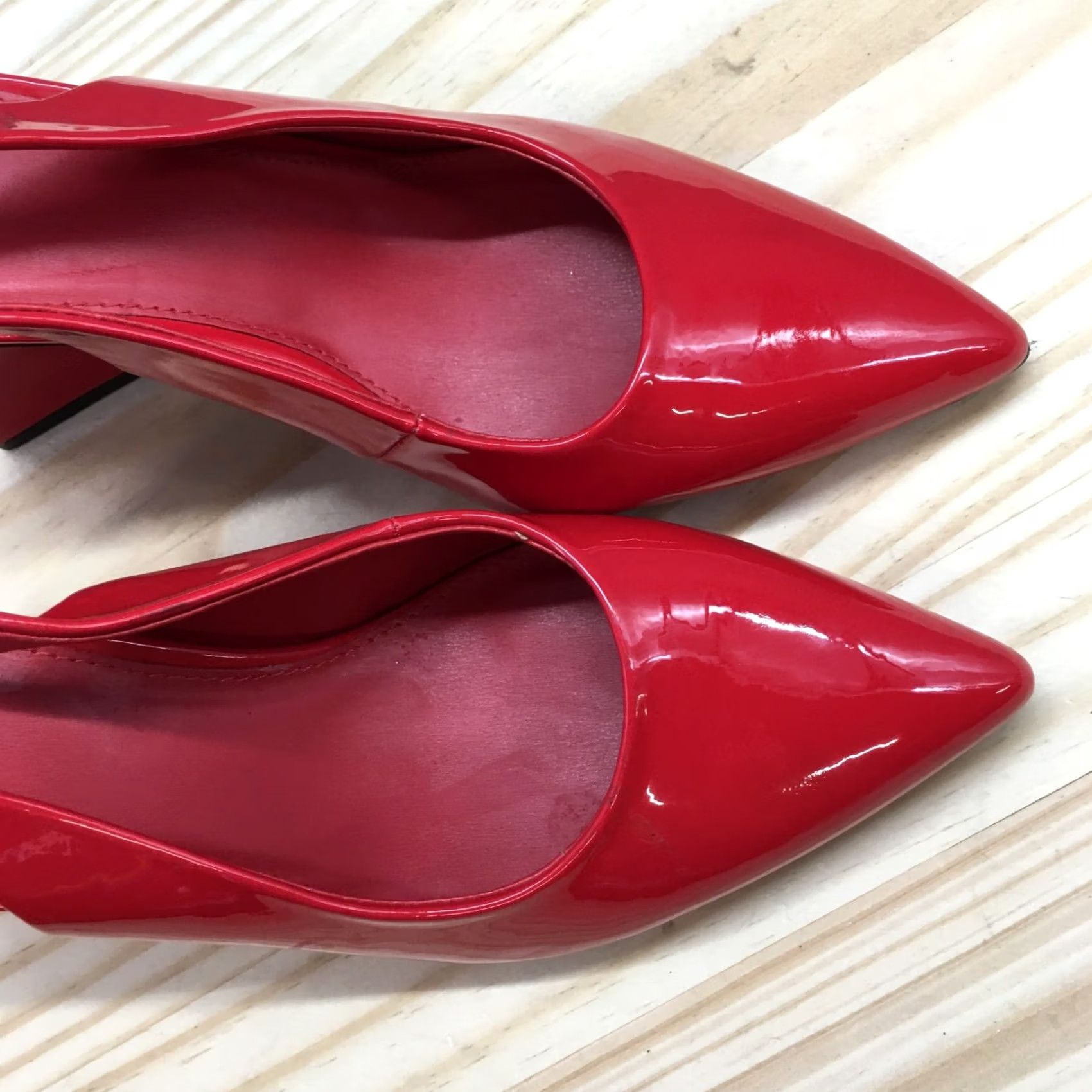 Bar III Bar III Sandals Womens 8 M Arrica Slingback Red Faux Leather Pointed Heels NEW Size US 8 / IT 38 - 6 Thumbnail