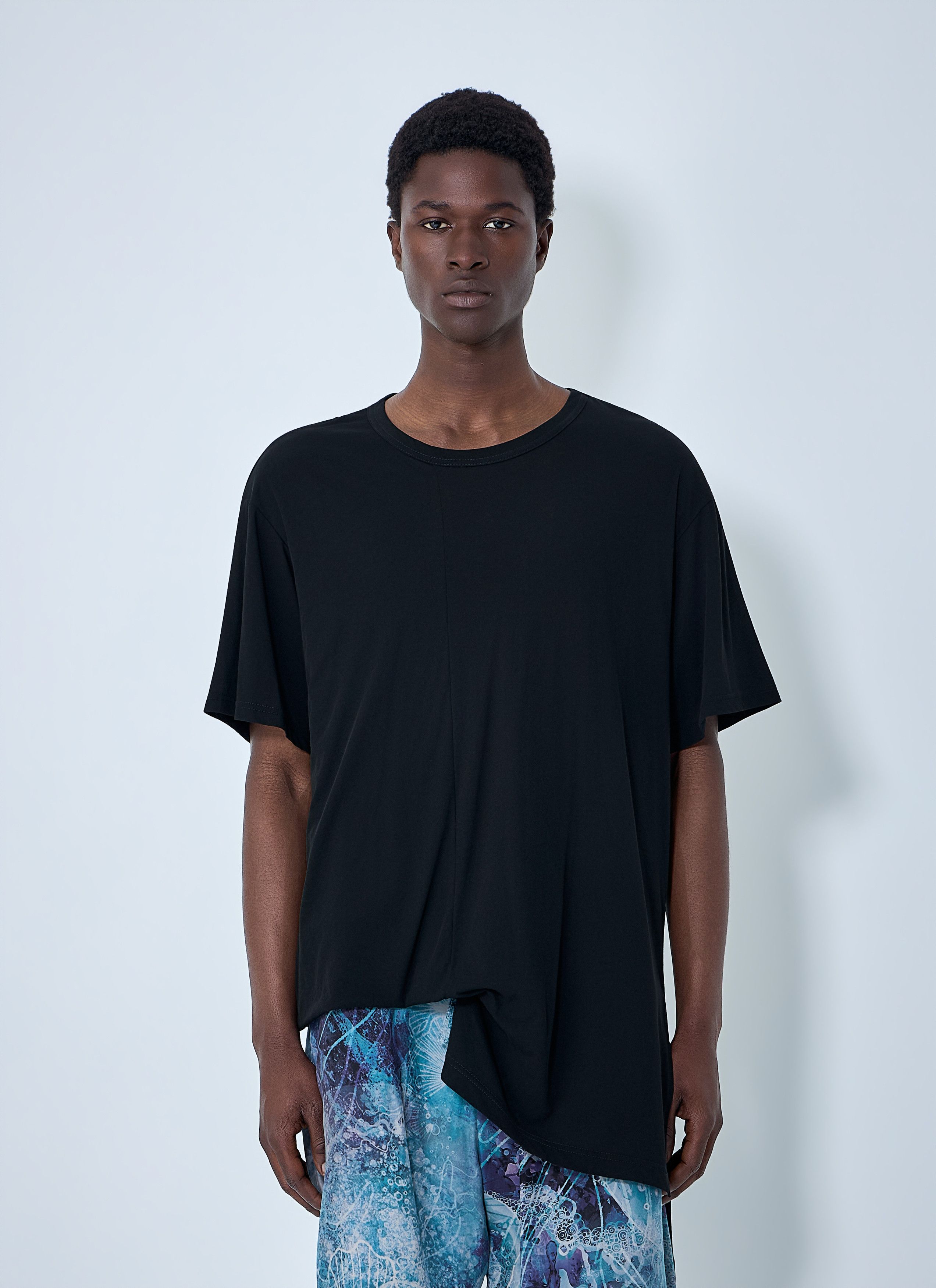 Yohji Yamamoto Diorama Jersey Asymmetry Hem T-Shirt Size US L / EU 52-54 / 3 - 1 Thumbnail