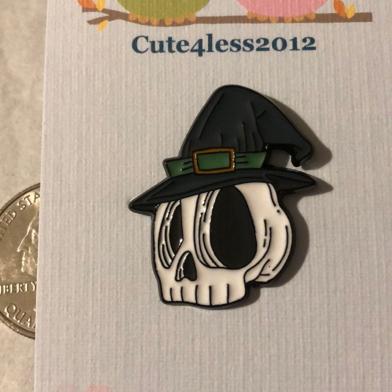 Other Skull in Witch Hat Halloween Pn Brooch Size ONE SIZE - 1 Thumbnail