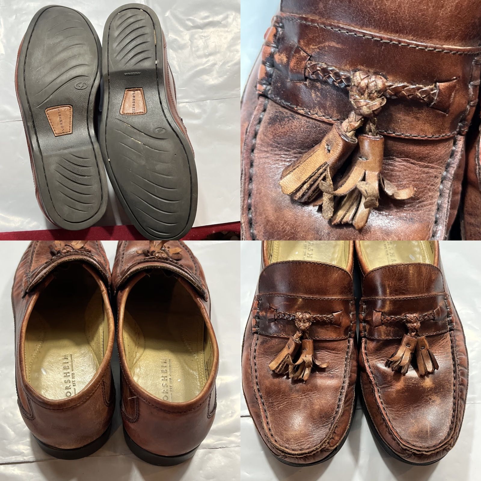 Florsheim VINTAGE Florsheim Barletta Tassel Loafers Men’s 10D Leather Kiltie Brazil Brown Leather Slip On Dress Size US 10 / EU 43 - 9 Thumbnail