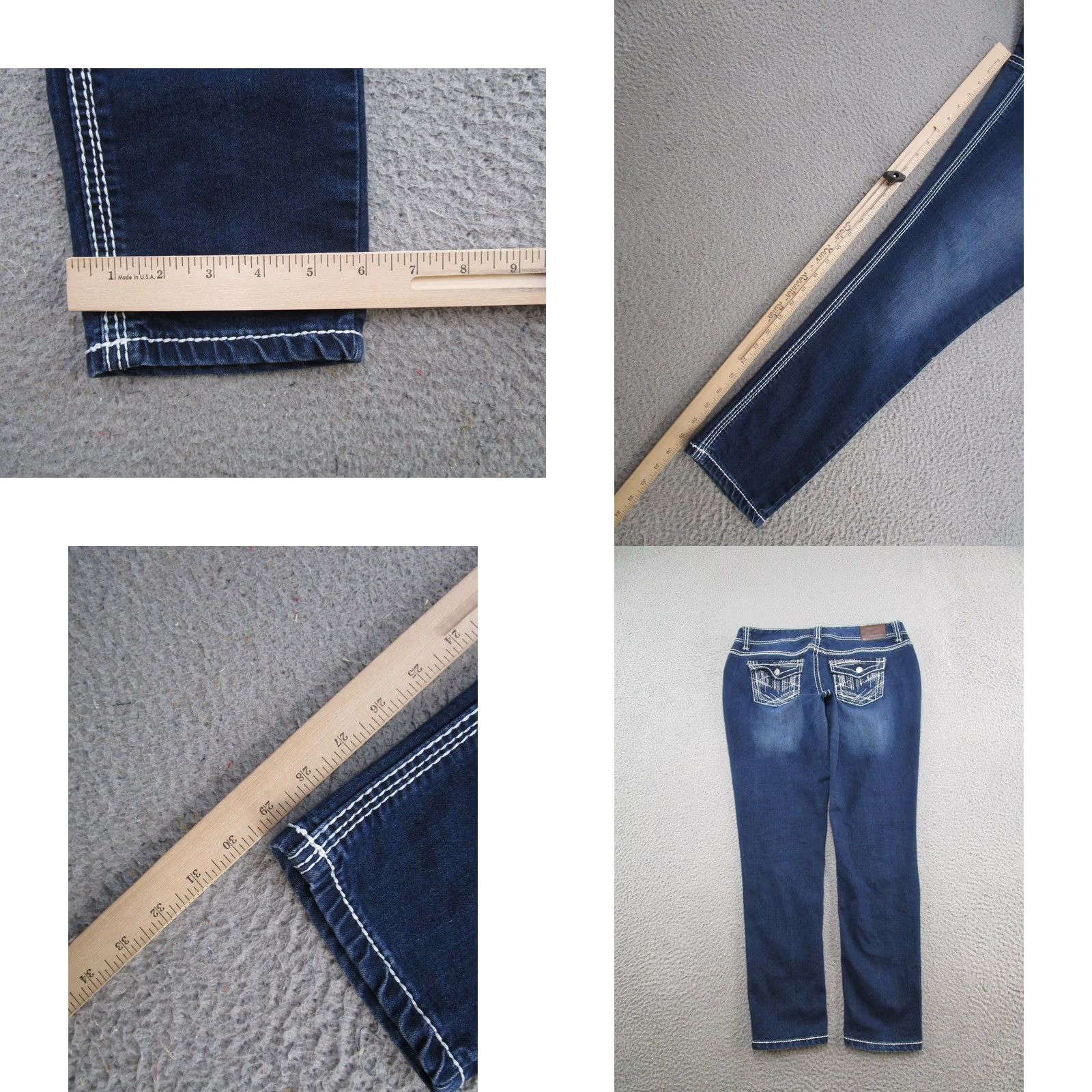 Vintage Maurices Dark Wash Stretch Denim Skinny Jeans Womens Size L Short Low Rise Blue 5-Pocket Design Skinny Jeans Women’s Maurices Shirts Hats Etc? Size 36" / US 14 / IT 50 - 8 Thumbnail