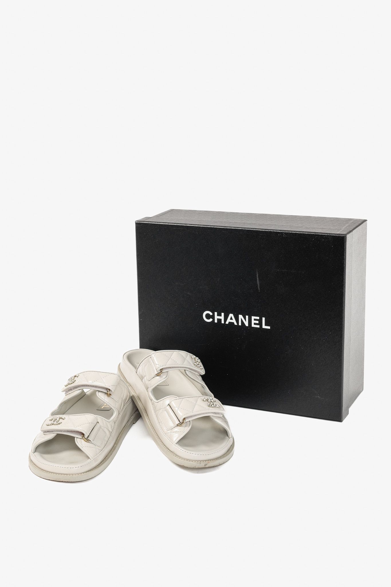 Chanel Chanel Lambskin Quilted CC Chain Velcro Dad Sandals Size US 7 / IT 37 - 13 Thumbnail