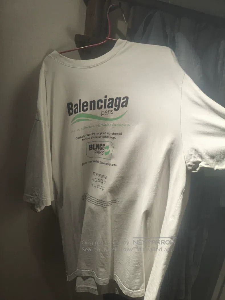 Balenciaga Balenciaga Eco-Friendly White Short Sleeve Size US L / EU 52-54 / 3 - 2 Thumbnail