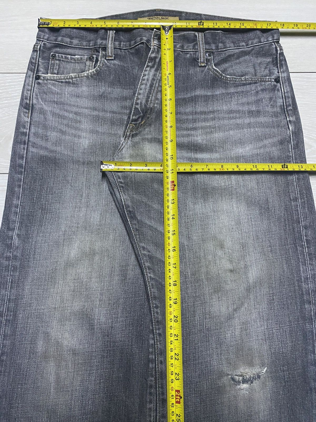 Undercover × Uniqlo Vintage Uniqlo S-003 Faded Grey Denim Distressed Baggy Jeans Size US 35 - 14 Thumbnail