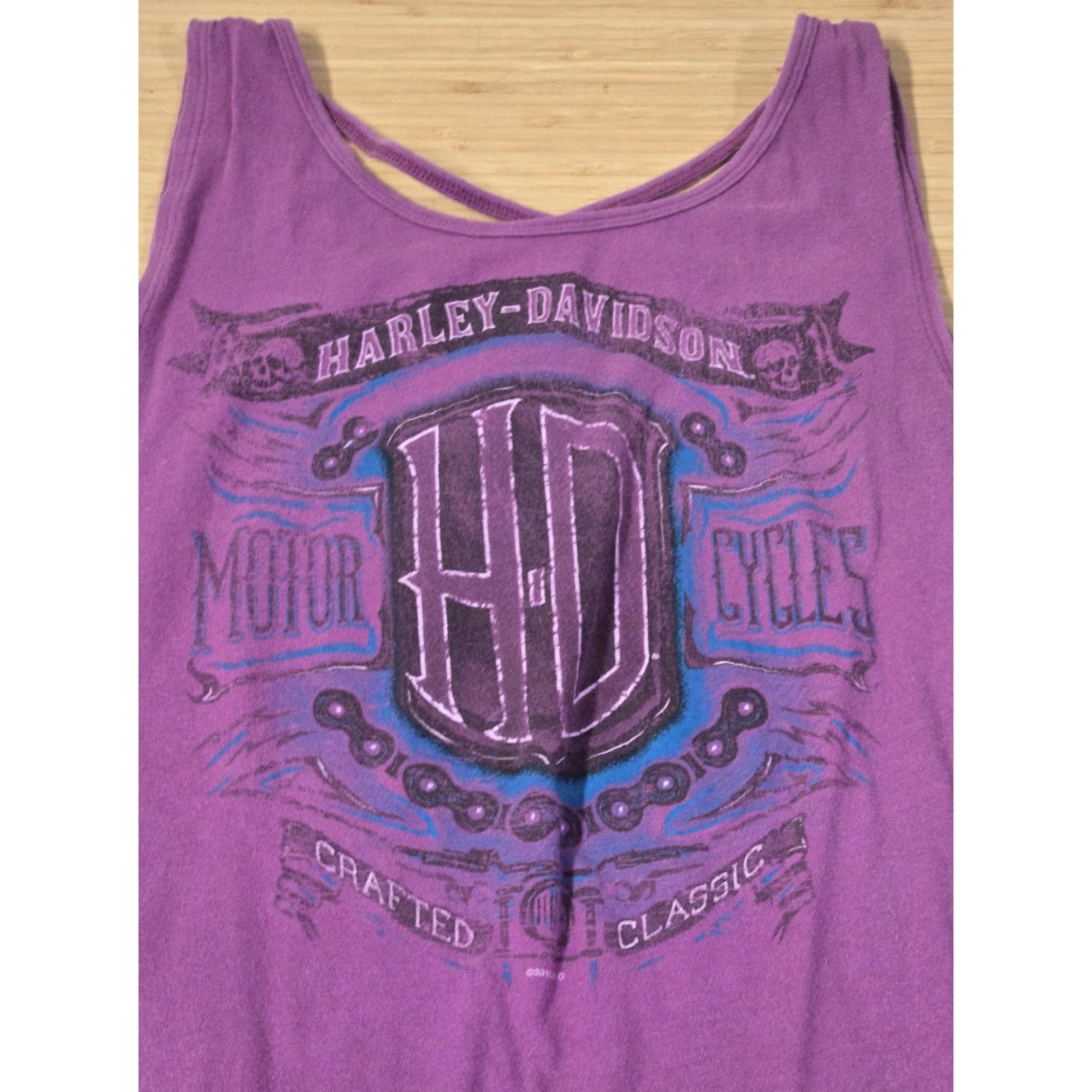 Harley Davidson Harley-Davidson Shirt Womens Small Purple Sierra Vista Arizona Tank Top Crisscross Back Size S / US 4 / IT 40 - 2 Thumbnail